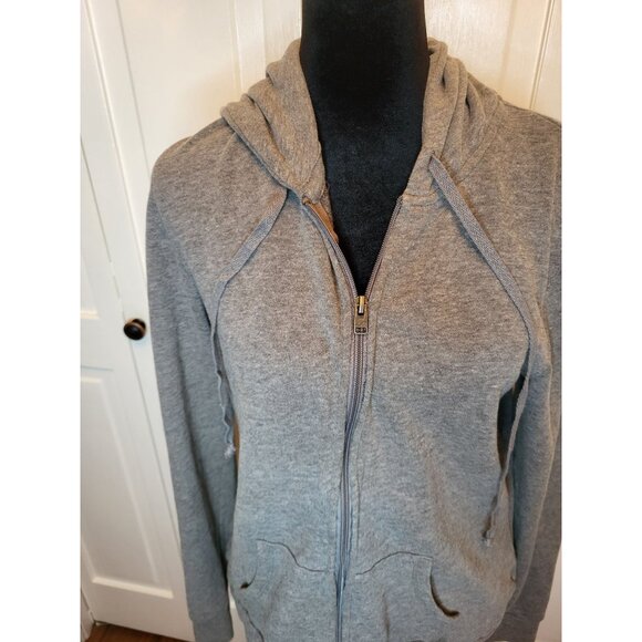 Hollister Gray Fleece Zip Up Hoodie Kangaroo Pocket M Activewear Athleisure - Picture 3 of 7